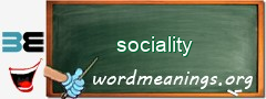 WordMeaning blackboard for sociality